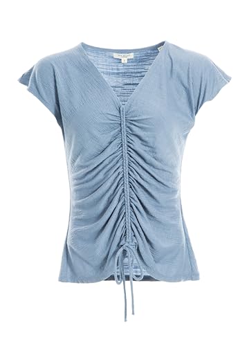 Max Studio Women's Center Cinched V-Neck Short Sleeve Top US X-Small, Marsala