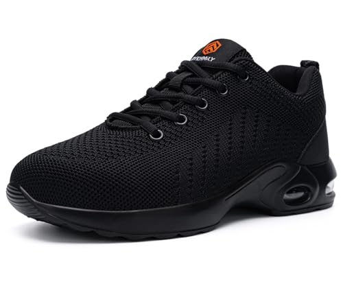 DYKHMILY Steel Toe Shoes for Men Steel Toe Sneakers Safety Shoe for Man Non Slip Work Shoes Lightweight Composite Toe Shoe Comfortable Size 10,Black