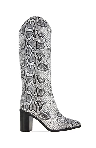 BCBGeneration Women's Janda Fashion Boot, Black/Croc, 10