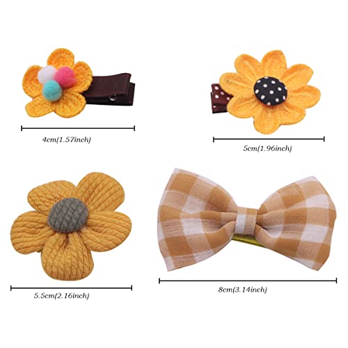 Petunny Cute Hair Clips for Girls,9Pcs Flower Baby Girl Snap Hair Barrettes Fully Lined Alligator Rabbit Bunny Hair Accessories for Infants Toddlers Children,Khaki