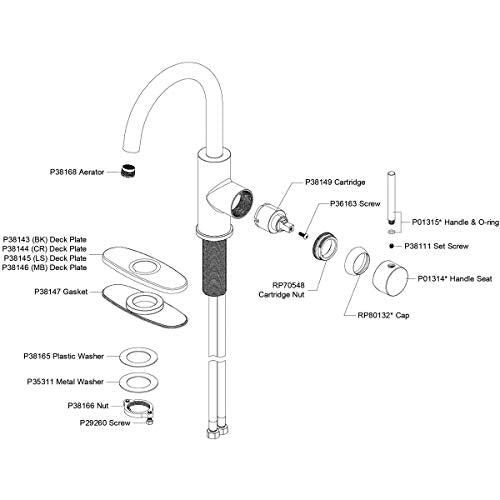 Elkay LKAV4061CR Single Hole Kitchen Faucet with Semi-professional Spout and Forward Only Lever Handle, Chrome