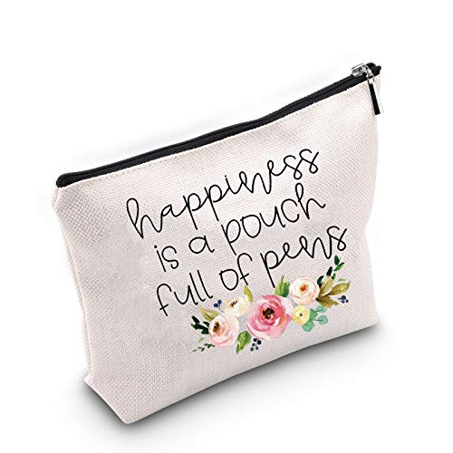 TSOTMO Happiness is a pouch full of gift Teacher Gifts Teacher Pouch Teacher Accessories Bag (Full of Pens)