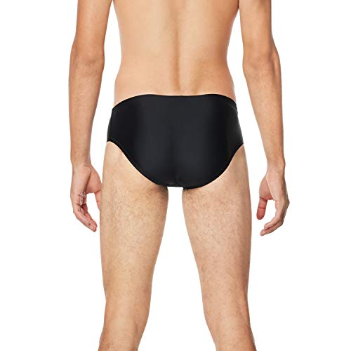 Speedo mens Swimsuit Powerflex Eco Solid Adult athletic swim briefs, New Black, 30 US