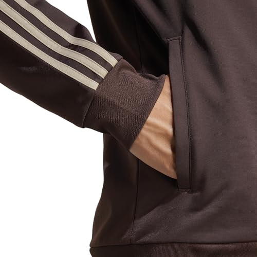 adidas Men's Essentials Warm-Up 3-Stripes Track Jacket, Shadow Brown