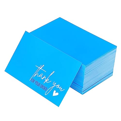 RXBC2011 Thank you for your order card Thank you cards Package Insert for online business Pack of 100 Blue