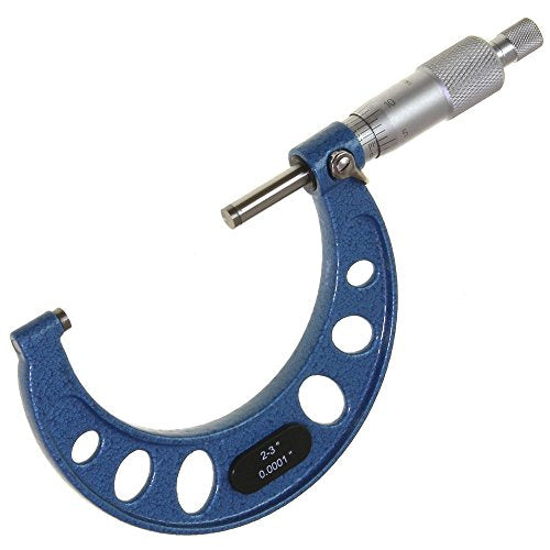 Anytime Tools 0-6" Premium Outside Micrometer Machinist Tool Set Round Frame 0.0001" Precision Vernier Scale with Carbide Tips