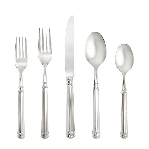 Fortessa Nyssa 18/10 Stainless Steel Hollow Handle Flatware 5 Piece Place Setting, Service for 1