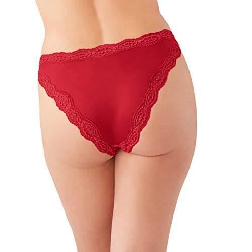 Wacoal Women's Softly Styled Hi Cut Brief Panty, Barbados Cherry, Small