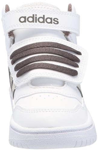 adidas Hoops 3.0 Mid Top Basketball Sneaker, White/Orbit Grey/Putty Grey, 12.5 US Unisex Little Kid