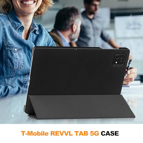 Smart Case for T-Mobile Revvl Tab 5G 2023, Ratesell Lightweight Trifold Stand Smart Case Cover with Auto Wake/Sleep for T-Mobile Revvl Tab 5G 2023 Released 10.36 Inch Black