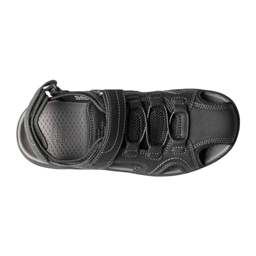Nunn Bush Men's Huck Sport Closed Toe Fisherman Sandal for Walking, Beach and Outdoor, Charcoal, 12 Wide