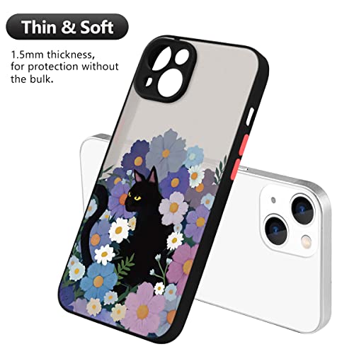 Idocolors Yellow Flower Matte Phone Case Compatible with iPhone 14 Pro Max,Translucent Frosted Protective Cover Hard PC Back Soft TPU Bumper Anti-Scratch Ultra Slim Shockproof Case