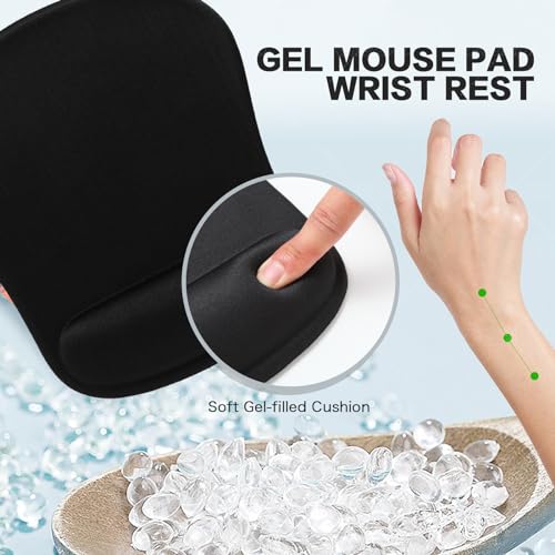 Hasinart Gel Mouse Pad Wrist Support Memory Foam Keyboard Wrist Rest, Ergonomic Keyboard Mouse Wrist Rest with Non-Slip PU Base for Computer Desk, Green Leaves