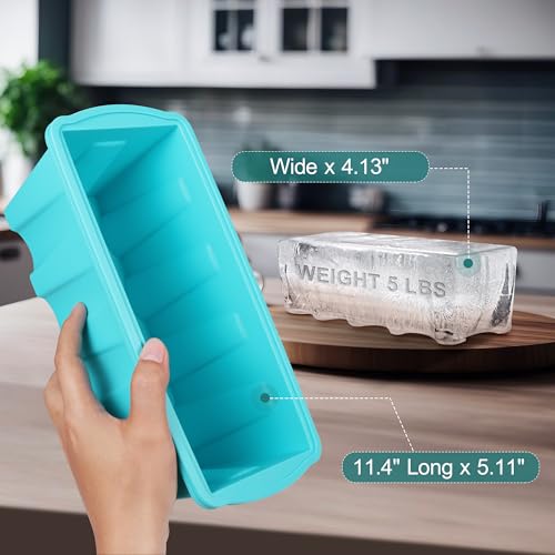 Ice Block Mold for Ice Bath - Extra Large Ice Block Mold,2-Pack Ice Bath Ice Mold, 10lb Ice Block,Ice Maker for Cold Plunge or Coolers, Reusable Steel Reinforced Silicone Molds, cold plunge ice mold