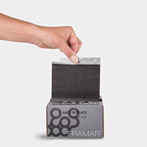 Framar Back in Black Pop Up Hair Foil, Aluminum Foil Sheets, Hair Foils for Highlighting - 500 Foil Sheets