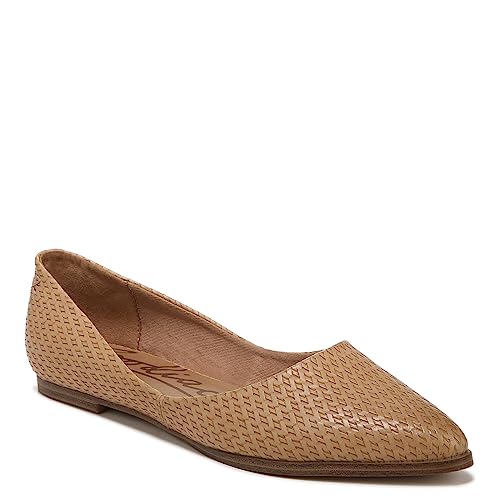 ZODIAC Women's Hill Slip On Pointed Toe Flat,Camel Woven, 5