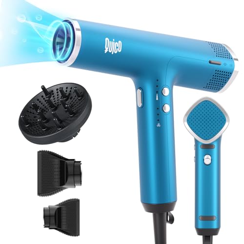Professional Hair Dryer with Diffuser, Quico 1875W High-Speed Powerful Blow Dryer with 110000 RPM Motor, Faster Salon Ionic Hair, Adjustable Temp and Speed, Portable Hair Dryers for Home Travel, Gifts