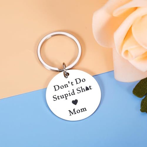 Back to School Gifts for Boys Girls Kids Son Daughter First Day of School Gifts for Boys Girls Off to College Don't Do Stupid Sht Keychain from Mom, Christmas Stocking Stuffers for Teen Boys Girls