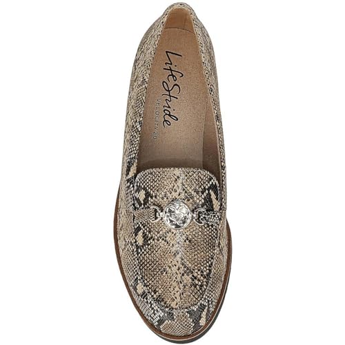 LifeStride Womens Zen Loafers Hazelnut Snake 8 M