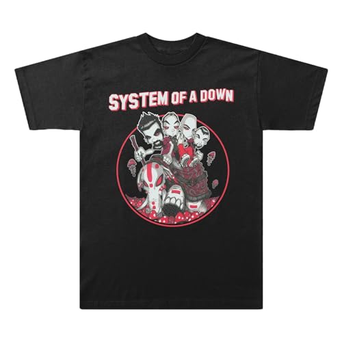System Of A Down Unisex's Standard Mushroom People T-Shirt, Black