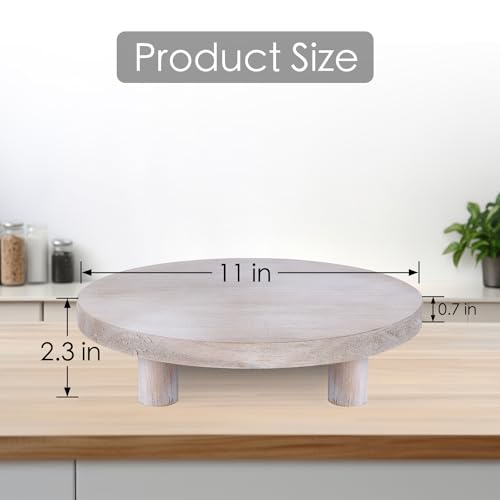 JKLIND 3PCS Wooden Display Riser for Display,Round Display Stand,Wood Riser Pedestal Stand for Home Decor and Organizer(Black,8/6/5'')