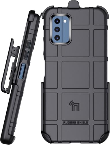 Case with Clip for Nokia C300 Phone, Nakedcellphone Special Ops Armor Rugged Shield Protective Cover and [Rotating Ratchet] Belt Hip Holster [Matte Grip Texture] - Black