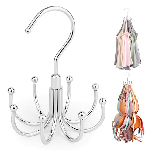 ZEDODIER Tank Top Hanger, Rotatable Bra Organzier for Closet, Max 24 Storage Capacity Sport Bra Holder, Metal Space Saving Closet Organizers and Storage, Black