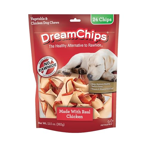 DreamBone DreamChips With Real Chicken 12 Count, Rawhide-Free Chews For Dogs