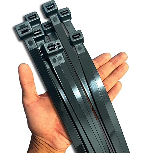 250lb Black Zip Ties Heavy Duty 12 Inch Outdoor, Extra Large Cable Tie Wraps Long Plastic Wire Ties Wide Big Strong Thick Zipties 50 Pack