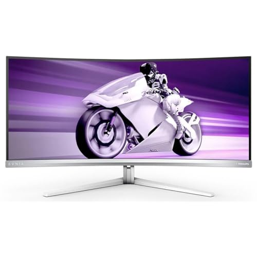 PHILIPS Evnia 34M2C8600 QD OLED Curved Gaming Monitor, WQHD Resolution, 175Hz, AMD FreeSync Premium Pro, USB-C Docking, Height Adjustable, 4-Year Advance Replacement, Xbox PS5 Switch Compatible