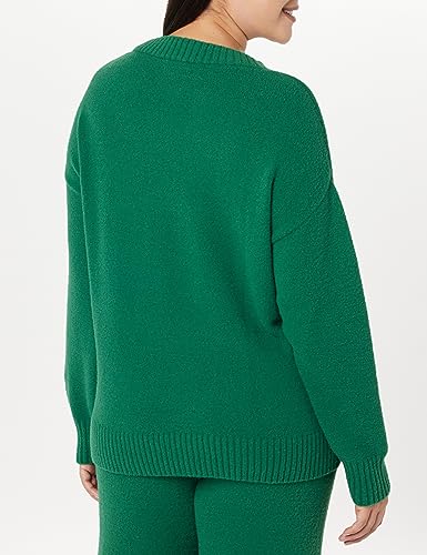 The Drop Women's Carter Super Soft Essential Crewneck Sweater, Malachite Green, 5X, Plus Size