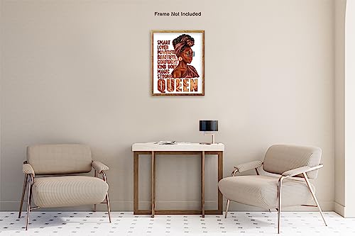 Poster Master Dictionary Art Poster - Breast Cancer Awareness Print - African American Art - Afro Girl Art - Gift for Him & Her - Floral Decor for Living Room or Girl's Room, 18x24 Unframed Wall Art