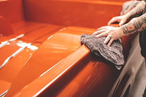 The Rag Company - The Gauntlet Drying Towel - 70/30 Blend Korean Microfiber, Designed to Dry Vehicles Faster Without Scratching Paint or Glass, 900gsm, 30in x 36in, Ice Grey/Grey, Pack of 1