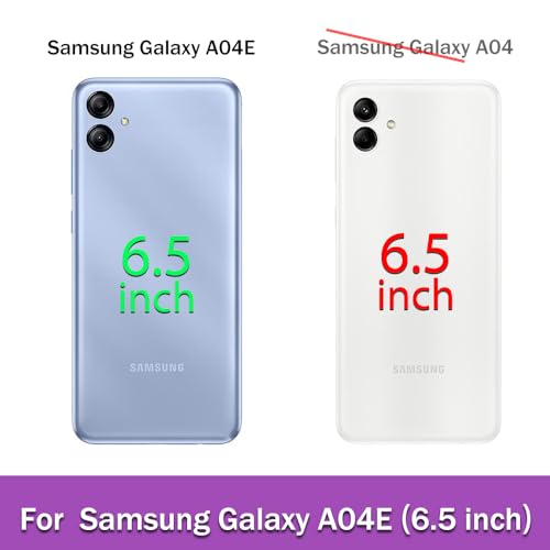 Guzhthi for Samsung A04E Case: Clear Glitter Flowing Liquid Quicksand Shockproof Corner Phone Case for Samsung Galaxy A04E with Tempered Glass Screen Protector - Pink/Purple