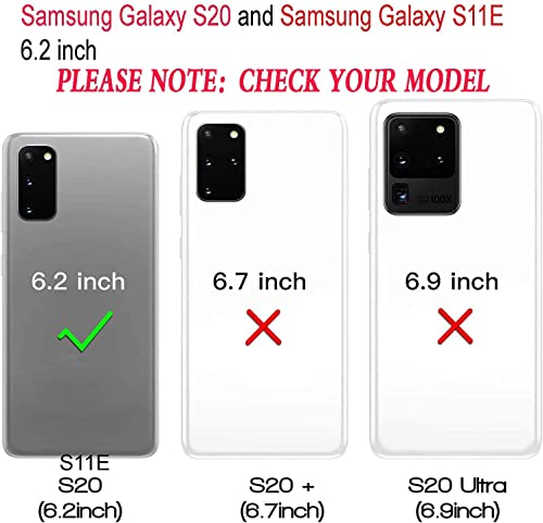AKINIK for Samsung Galaxy S20 Case (Not Fit Galaxy S20 FE), with Self Healing Flexible TPU Screen Protector [2 Pack], Military Grade Double Shockproof with Kickstand Case for Samsung S20-Black