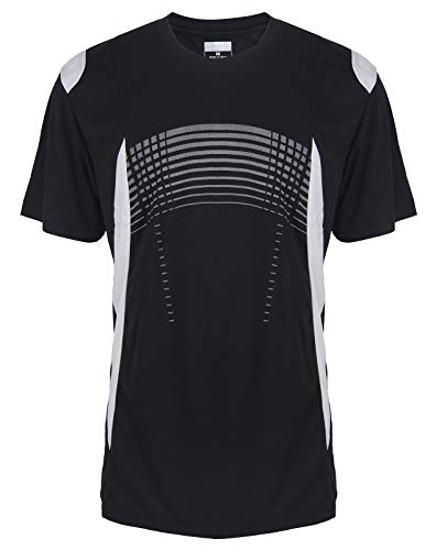 LeeHanTon Black T Shirt Men Summer Short Sleeve Round Neck Comfort Soft Tennis Shirts Black Medium