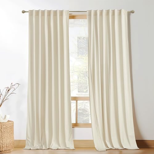 KGORGE Wild Rose Velvet Curtains 90 inches 2 Panels, Velvet Blackout Curtains for Bedroom Living Room, Soft Darkening Thermal Insulating Curtains & Drapes, Back Tab Rod Pocket Curtains, W 52 x L 90