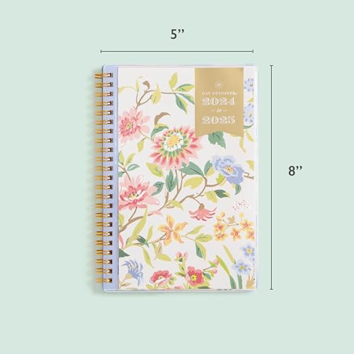 Day Designer 2024-2025 Planner, Academic Year Weekly and Monthly, Integrated with Dated Daily Agenda, Student and Teacher,Purposeful Design, Climbing Floral, 5” x 8”