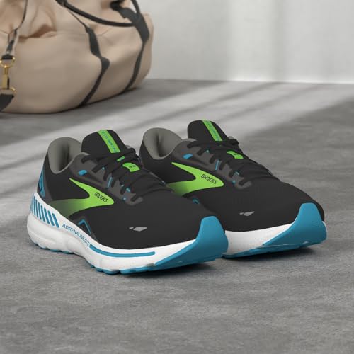 Brooks Men’s Adrenaline GTS 23 Supportive Running Shoe - White Sand/Grey/Cyber Yellow - 14 Medium