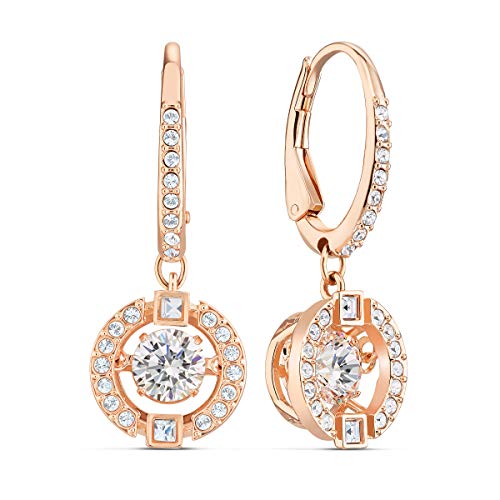 SWAROVSKI Sparkling Dance Pierced Drop Earrings with Dancing Crystal and Matching Pavé on a Rose-Gold Tone Finish Setting, Part of the Swarovski Sparkling Collection