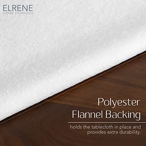 Elrene Home Fashions Ava Floral Jacobean Water- and Stain-Resistant Vinyl Tablecloth with Flannel Backing, 52 Inches X 52 Inches, Square