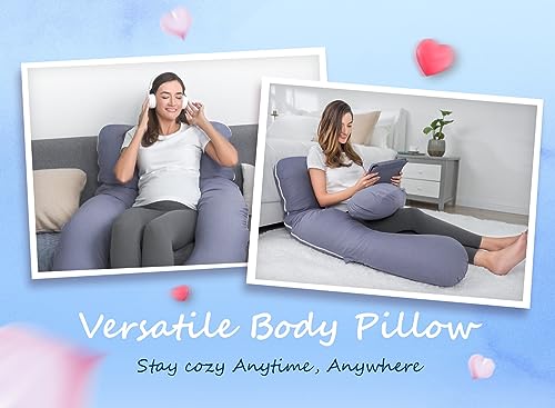 QUEEN ROSE Pregnancy Pillows, Cooling U Shaped Body Pillow for Sleeping, Maternity Pillow for Pregnant Women, with an Extra Cotton Pillowcase