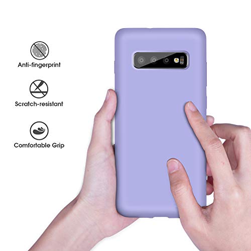 Abitku Compatible with Galaxy S10 Case, Liquid Silicone Microfiber Cloth Lining Full Body Cover with Screen & Camera Protection 6.1 inch 2019, Clove Purple