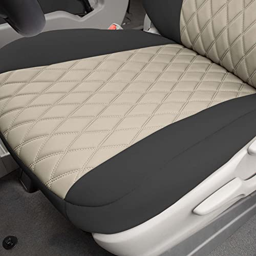 FH Group Custom Fit Car Seat Covers for 2011-2020 Toyota Sienna 7 Passenger, Car Seat Cover 2nd Row, Automotive Seat Covers in Beige Neoprene, Waterproof and Washable Seat Covers