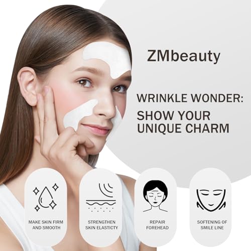 ZMbeauty Forehead Wrinkle Patches, 15 Prs Anti Wrinkle Facial Patches to Smile Line, Forehead and Mouth, Lift Lines Treatment with Collagen, Centella Asiatica for Women & Men