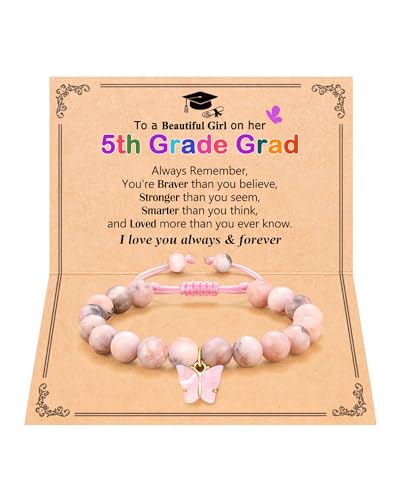 Kidbbi 5th Grade Graduation Gifts Class of 2024 Elementary School Congratulations Graduation Grad Graduate Bracelet Gift for Daughter