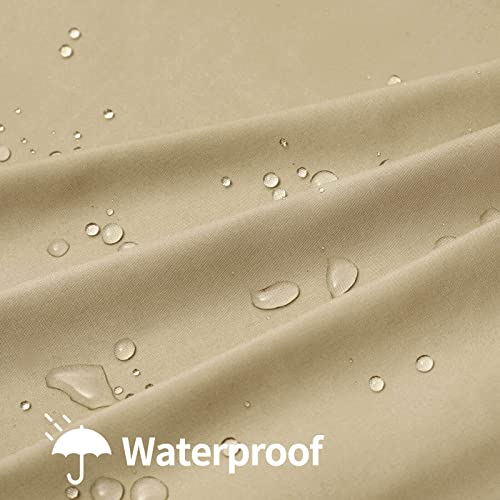 OutdoorLines Waterproof Indoor Outdoor Curtains for Patio–Privacy Sun Blocking Grommet Curtain Panel Weatherproof, UV Resistant Curtains for Gazebo, Front Porch, Pergola Beige 150W x 95L Inch 1 Panel