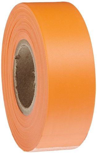 Brady Flourescent Orange Flagging Tape for Boundaries and Hazardous Areas - Non-Adhesive Tape, 1.188" Width, 150' Length (Pack of 1) - 58352