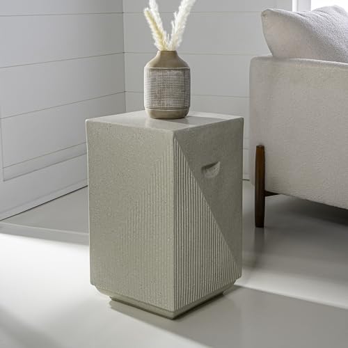 JONATHAN Y TBL1104A Adrian 20.75" Contemporary Minimalist Square Accent Table Modern, Mid-Century, Art Deco, Contemporary, Patio, Garden Room, Bathroom, Living Room, Cream Terrazzo Finish