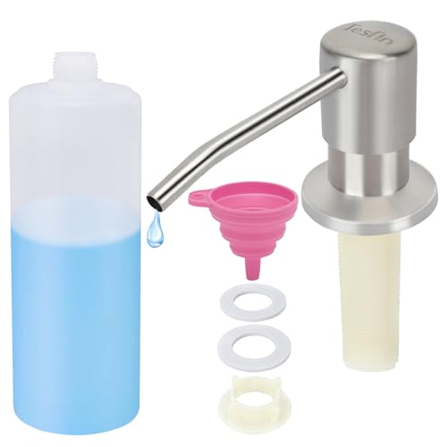 Tesrin Dish Soap Dispenser for Kitchen Sink Built in Soap Dispenser Pump with 47" Extension Tube Kit Matte Black